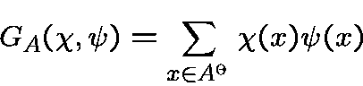 \begin{displaymath}G_A(\chi,\psi) =\sum_{x\in A^\times} \chi(x)\psi(x)\end{displaymath}