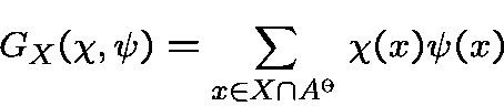 \begin{displaymath}G_X(\chi,\psi) =\sum_{x\in X\cap A^\times} \chi(x)\psi(x)\end{displaymath}